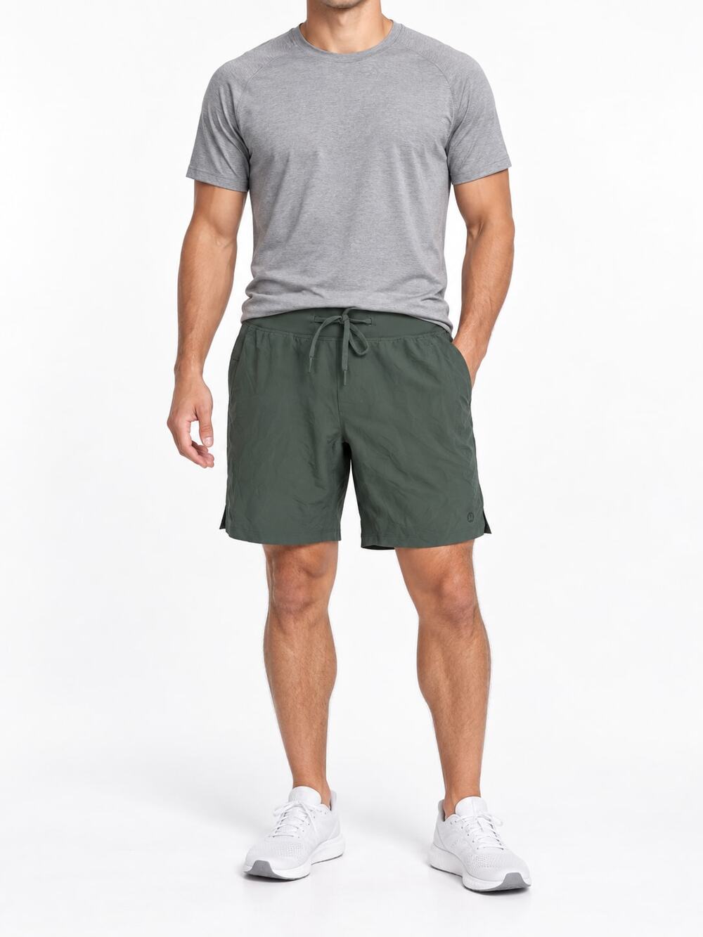 lululemon Men's Pace Breaker Lined 7" Shorts Olive Green S Gorpcore Gym Workout